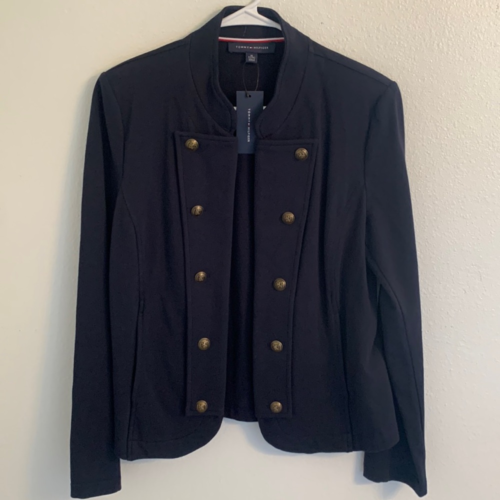 Tommy Hilfiger Double Breasted Metal 1985 Button Blue Jacket NWT Size XL